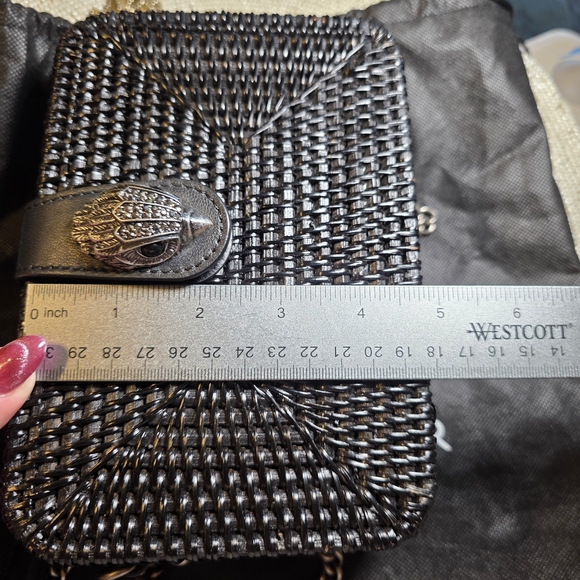 Kurt Geiger London Kensington Black woven Bag With Storage Bag - Picture 13 of 13